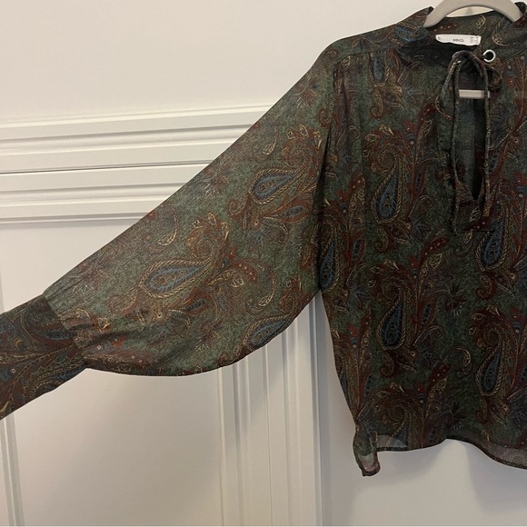 MANGO Paisley Sheer Blouse - Picture 6 of 10